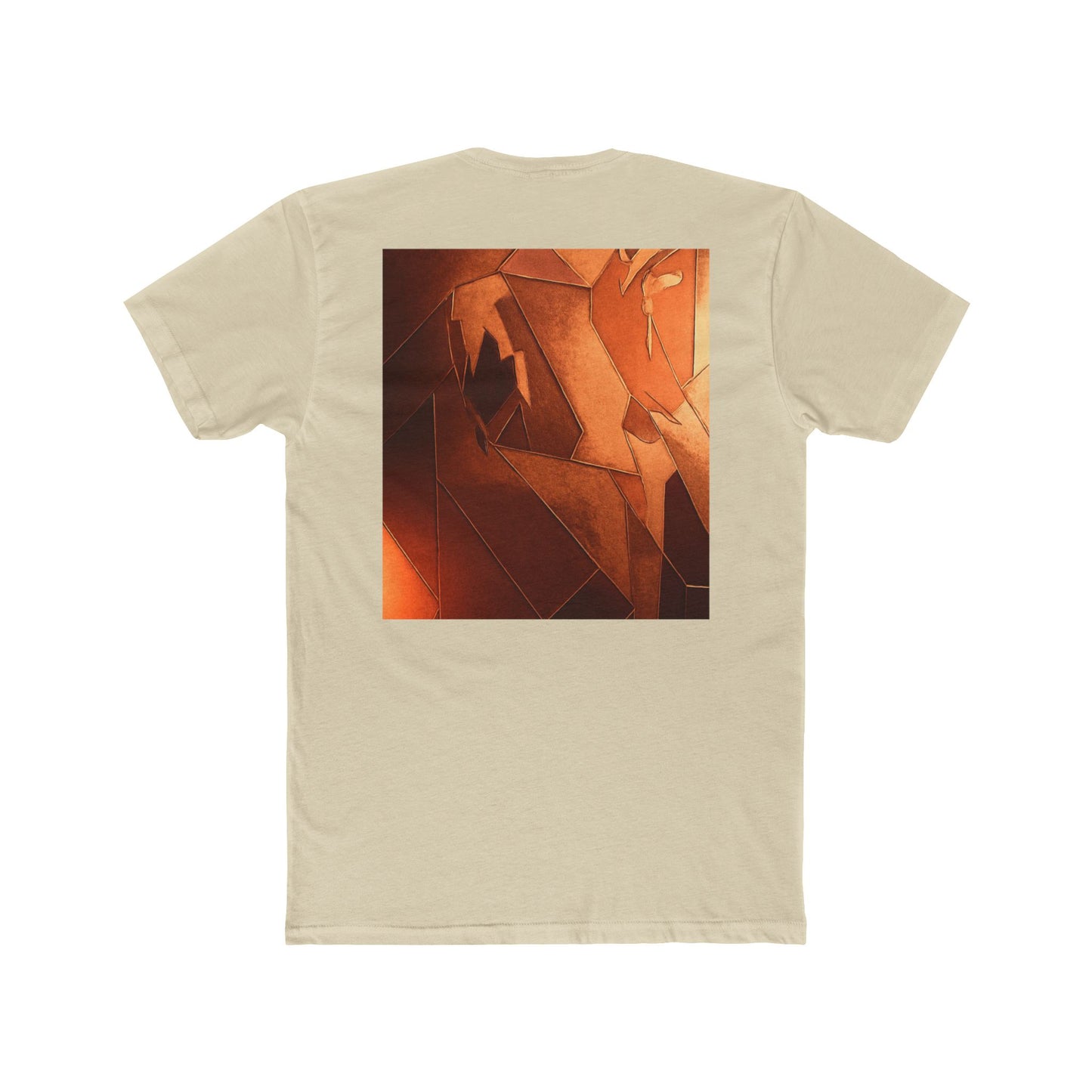 Artistic Unisex Cotton Crew Tee - Abstract Orange Design