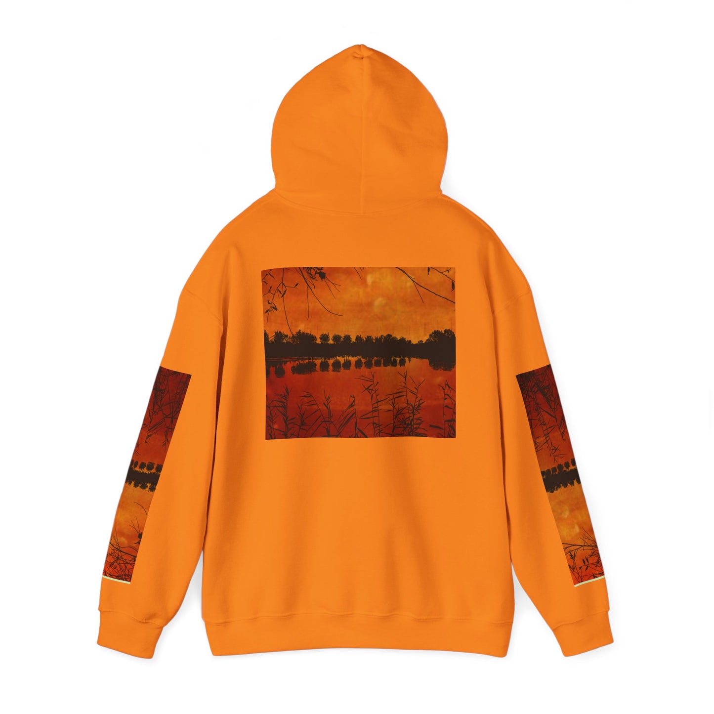 Sunset Reflection Hoodie - Cozy Unisex Heavy Blend™ Sweatshirt with Vibrant Nature Design