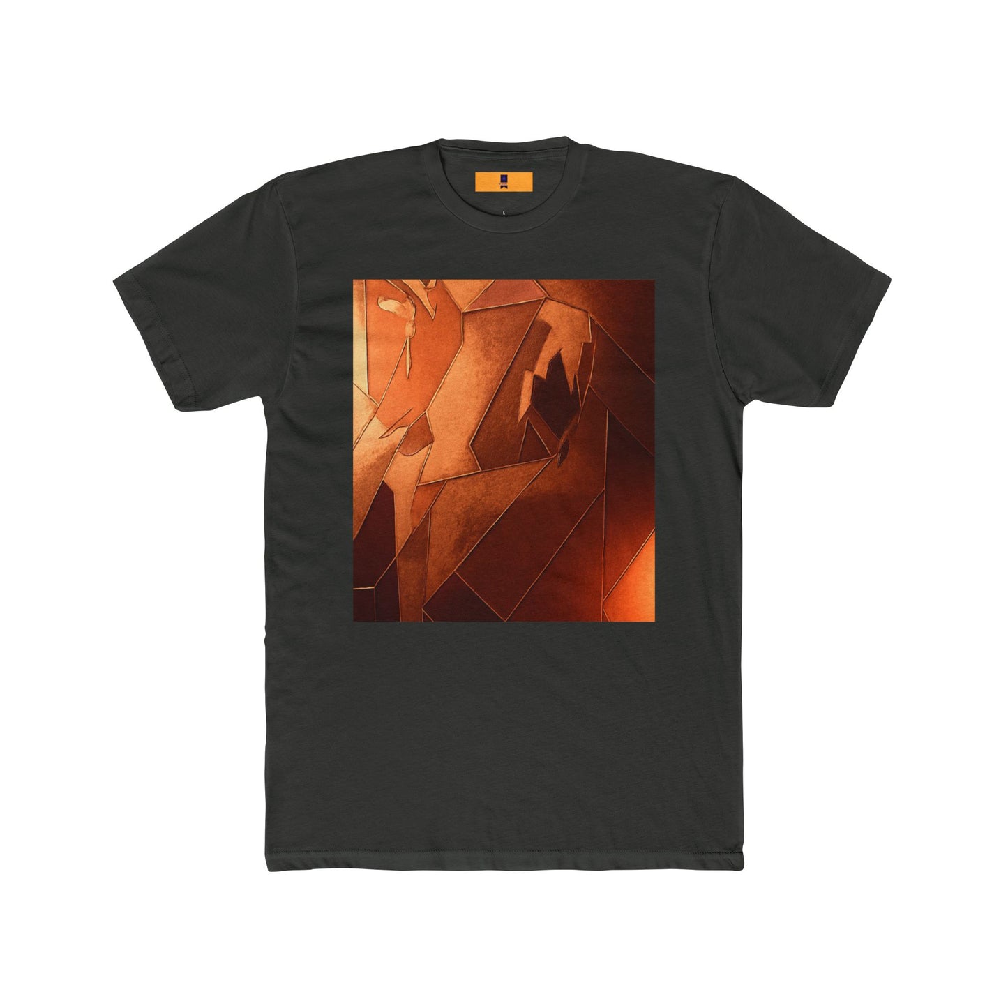 Artistic Unisex Cotton Crew Tee - Abstract Orange Design