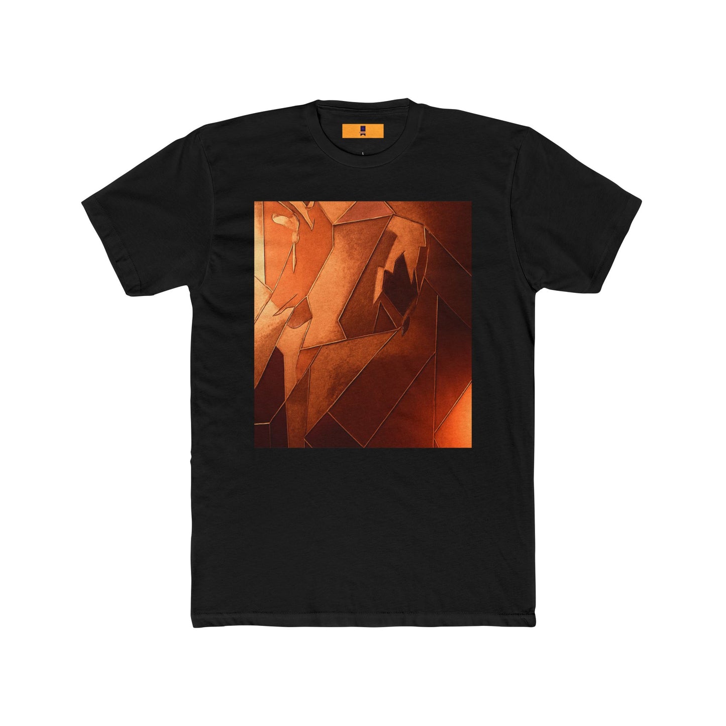 Artistic Unisex Cotton Crew Tee - Abstract Orange Design