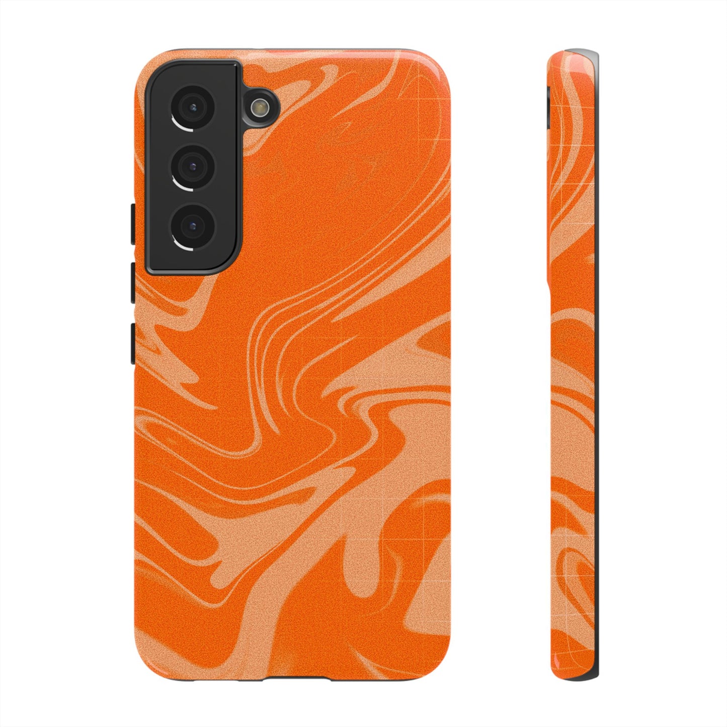 Stylish Orange Marble Phone Case - Tough Cases for Trendy Protection