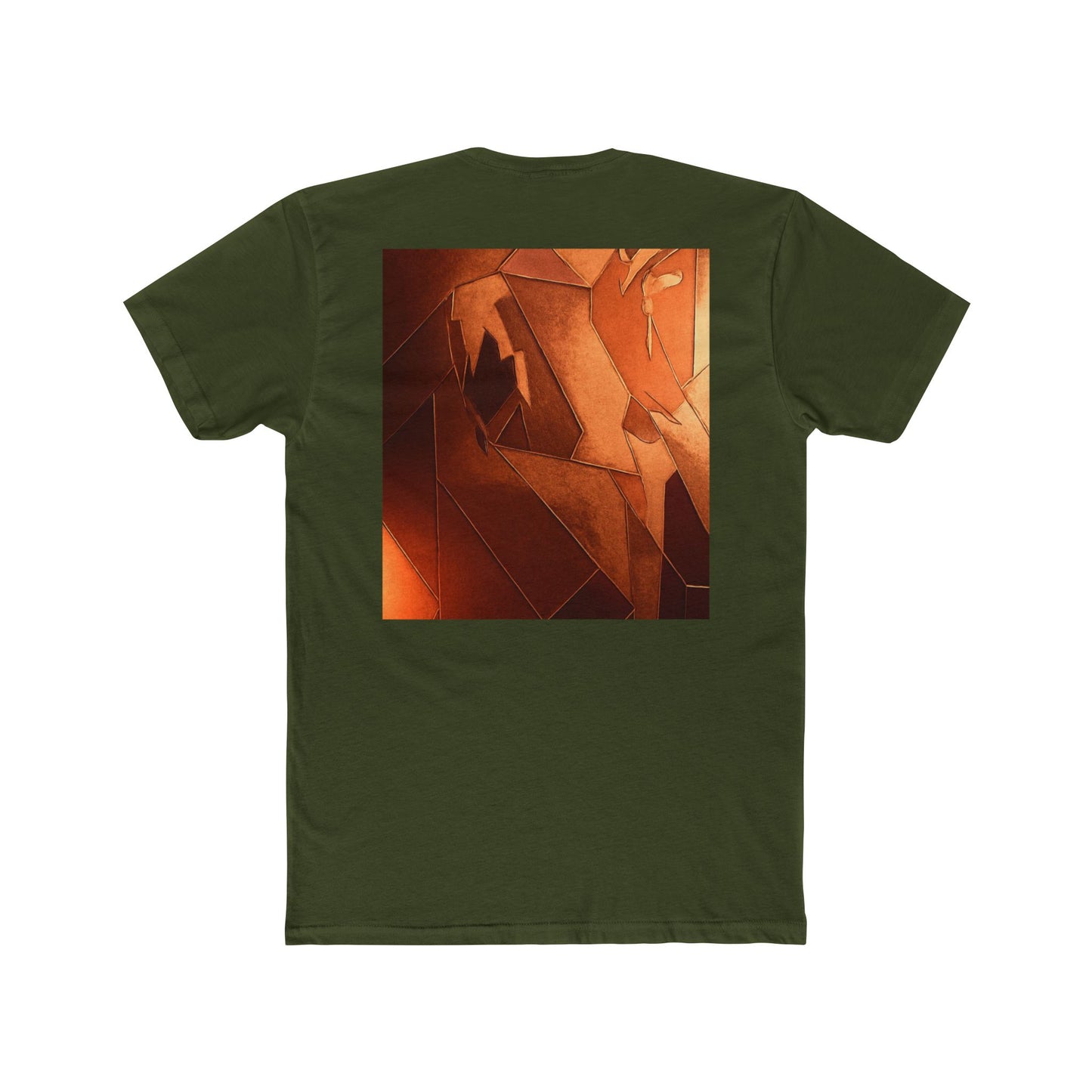 Artistic Unisex Cotton Crew Tee - Abstract Orange Design
