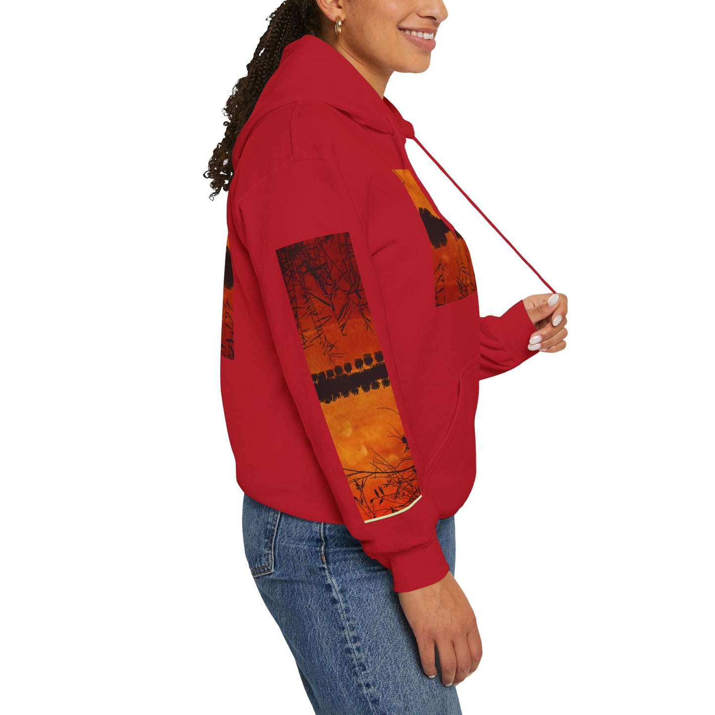 Sunset Reflection Hoodie - Cozy Unisex Heavy Blend™ Sweatshirt with Vibrant Nature Design