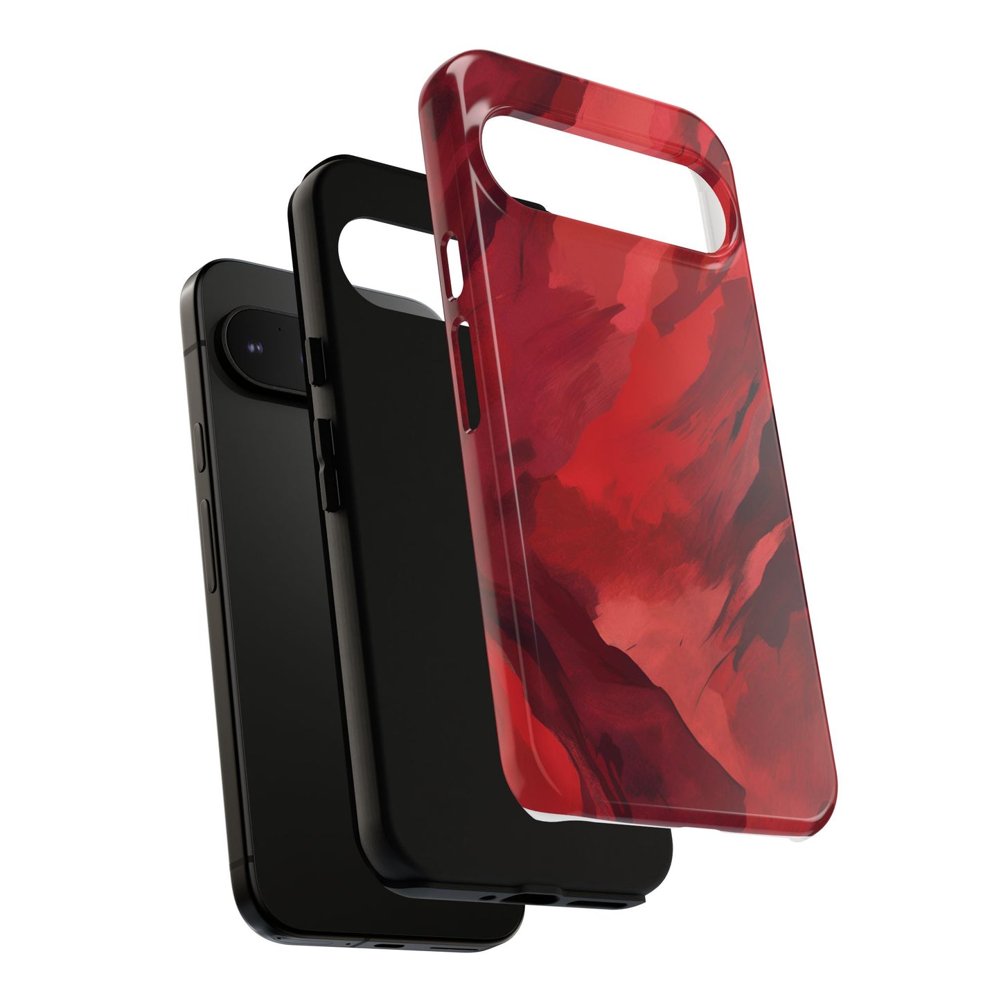 Bold Red Abstract Phone Case - Stylish Protection for Your Phone