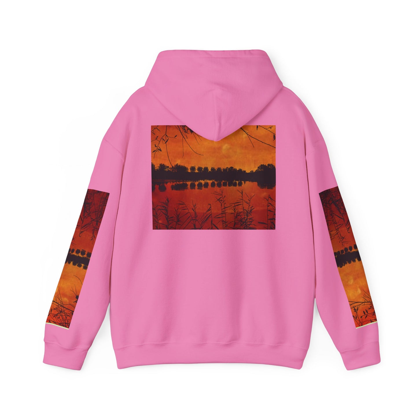 Sunset Reflection Hoodie - Cozy Unisex Heavy Blend™ Sweatshirt with Vibrant Nature Design