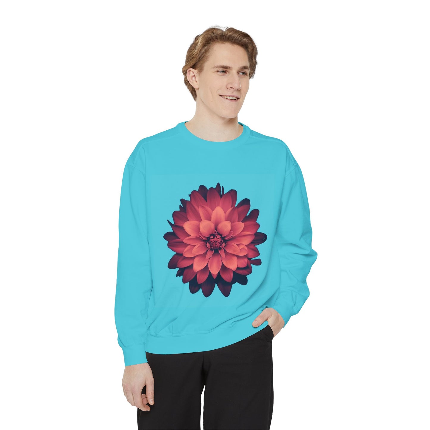 Floral Unisex Sweatshirt - Cozy Garment-Dyed Style for Nature Lovers