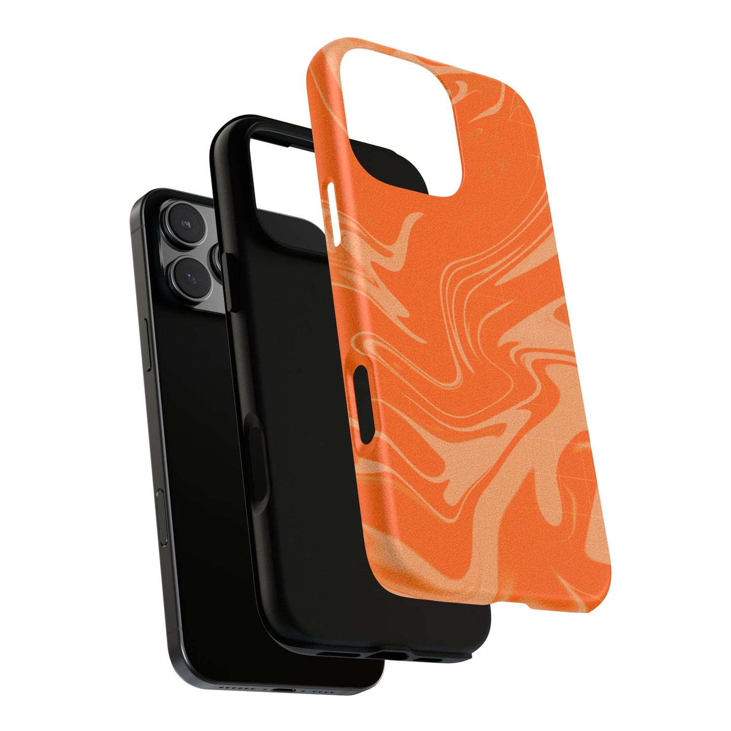 Stylish Orange Marble Phone Case - Tough Cases for Trendy Protection