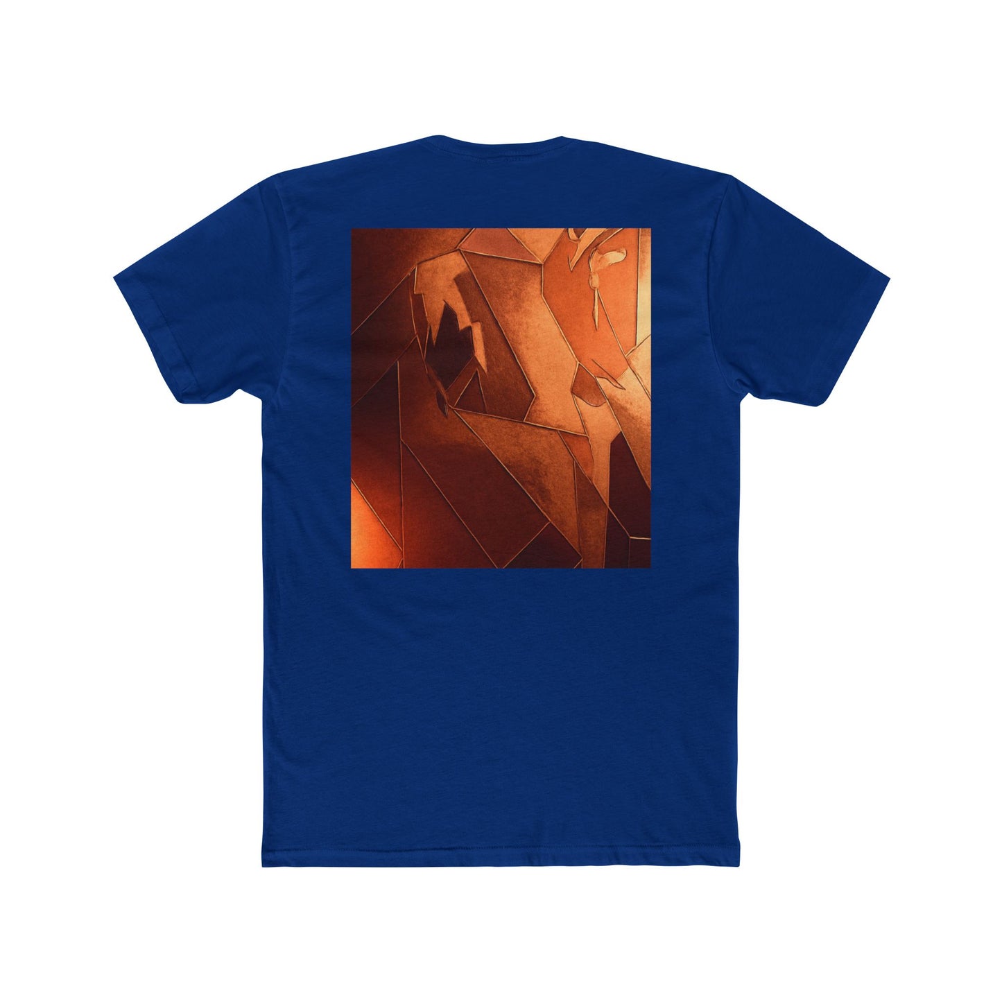 Artistic Unisex Cotton Crew Tee - Abstract Orange Design