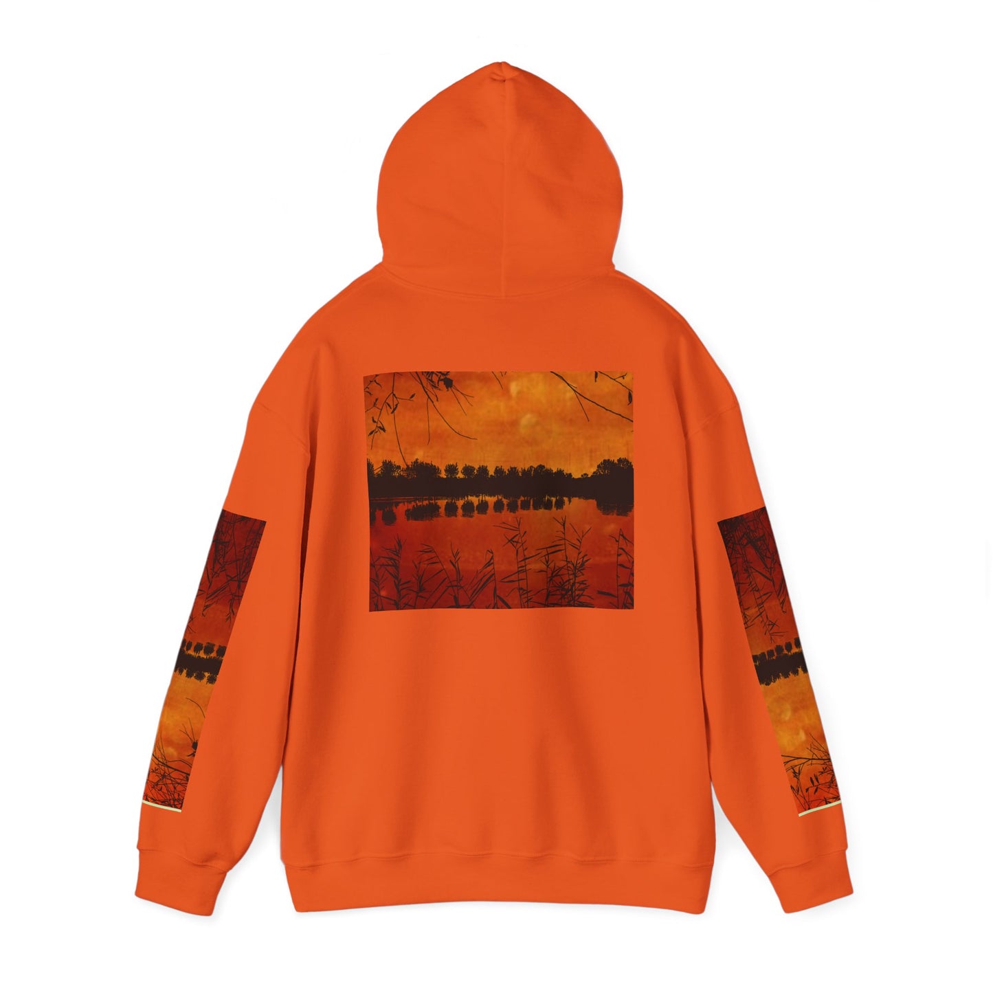 Sunset Reflection Hoodie - Cozy Unisex Heavy Blend™ Sweatshirt with Vibrant Nature Design