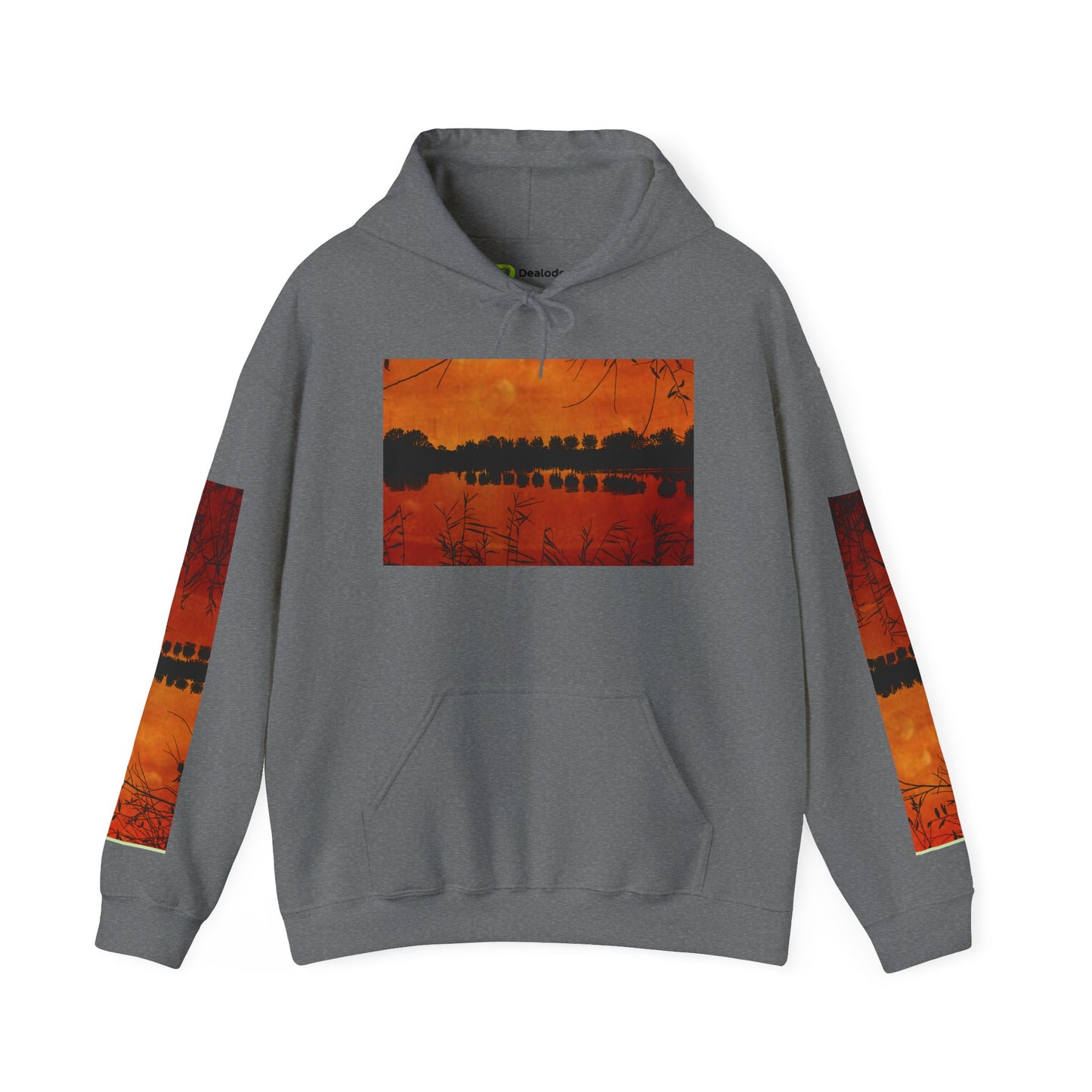 Sunset Reflection Hoodie - Cozy Unisex Heavy Blend™ Sweatshirt with Vibrant Nature Design
