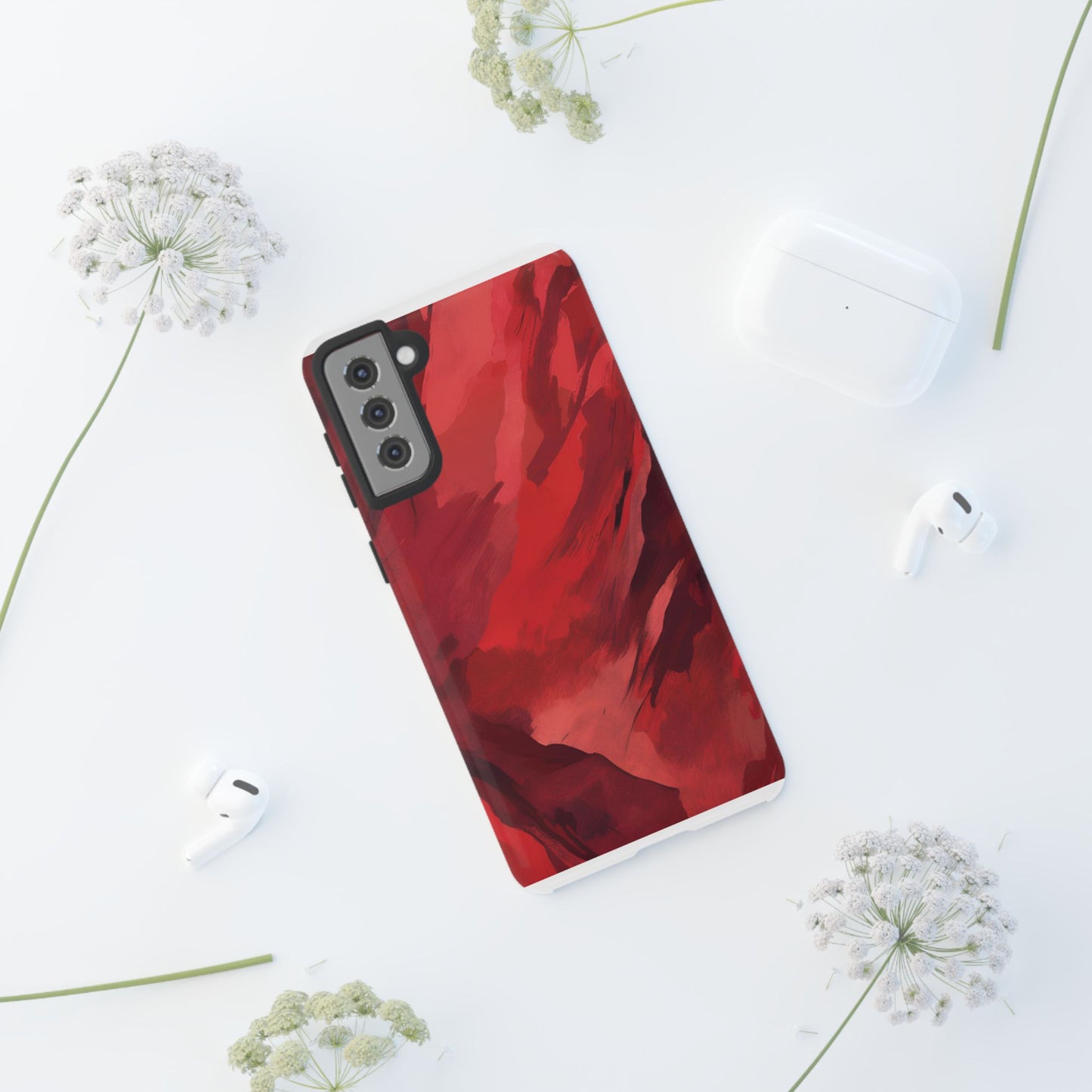 Bold Red Abstract Phone Case - Stylish Protection for Your Phone