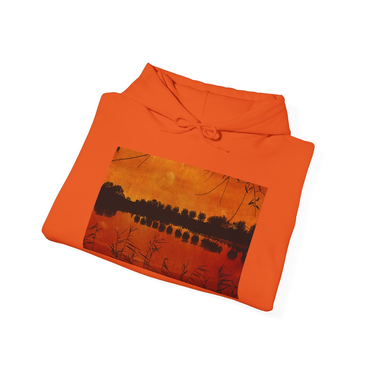 Sunset Reflection Hoodie - Cozy Unisex Heavy Blend™ Sweatshirt with Vibrant Nature Design
