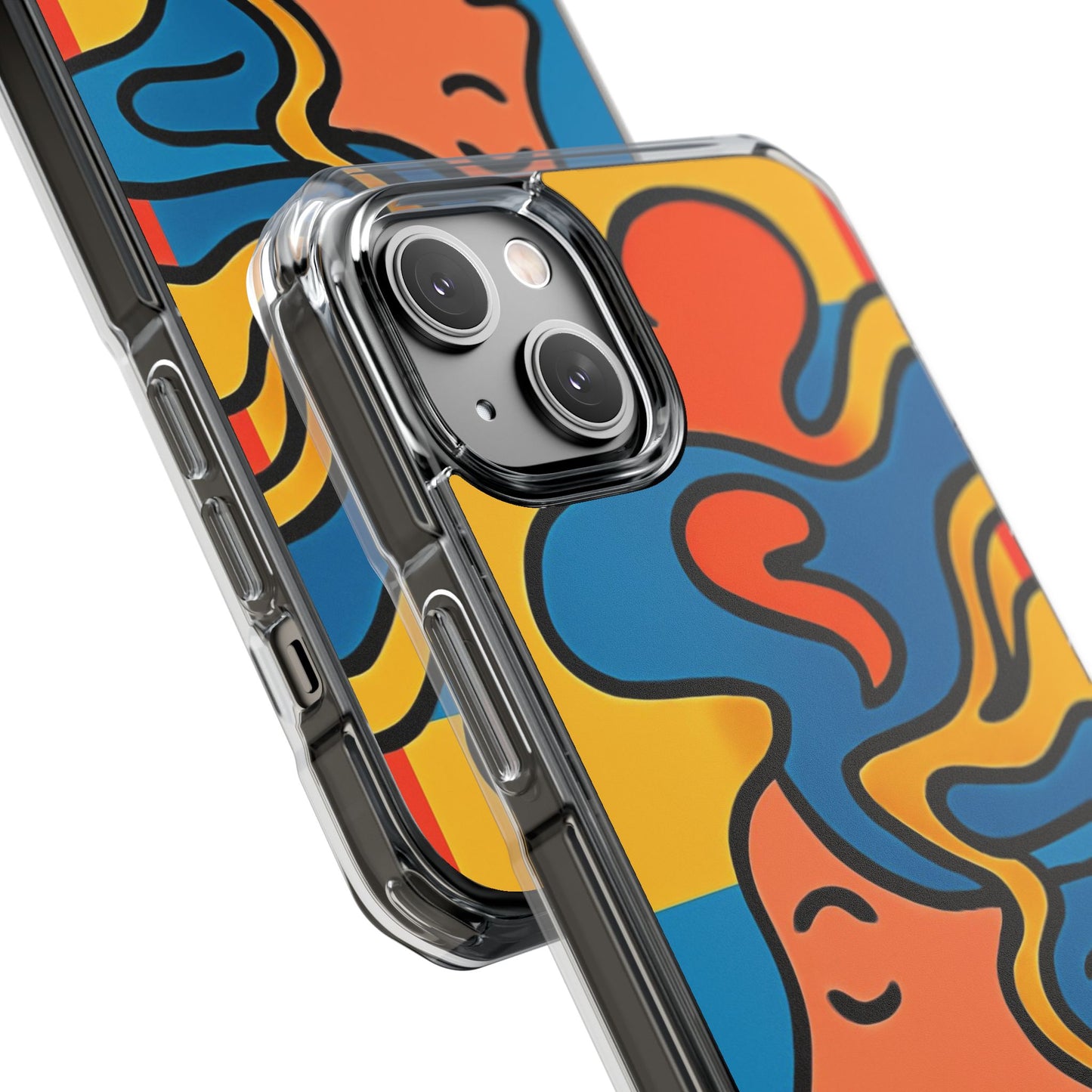 Stylish Magnetic Clear Impact Phone Case with Colorful Profile Art