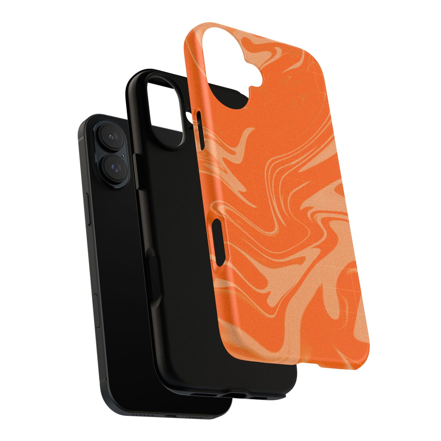 Stylish Orange Marble Phone Case - Tough Cases for Trendy Protection