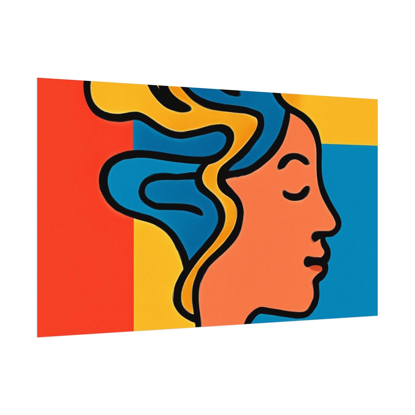 Poster Print - Colorful Abstract Woman with Textured Watercolor Art - GenZ & Millennials