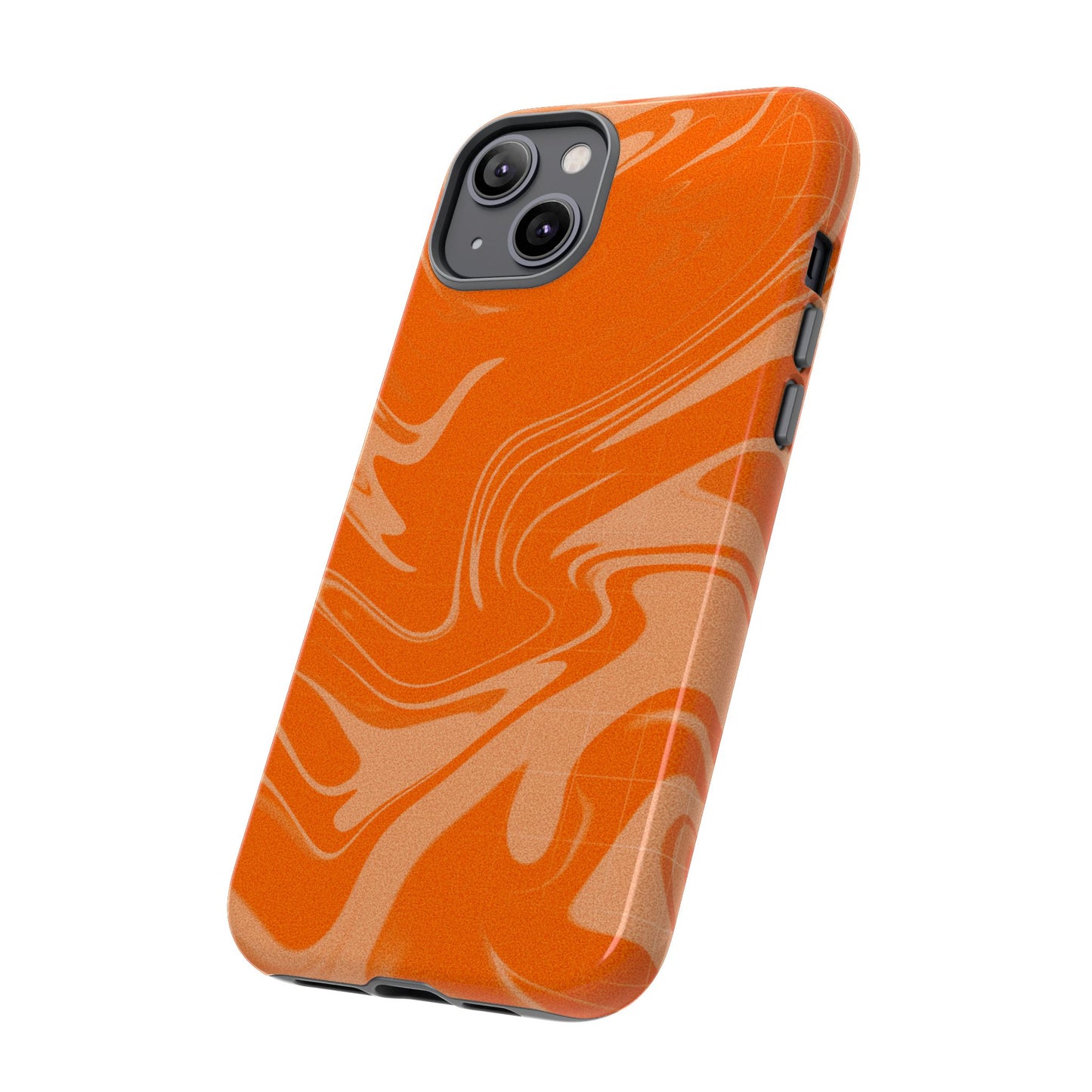 Stylish Orange Marble Phone Case - Tough Cases for Trendy Protection