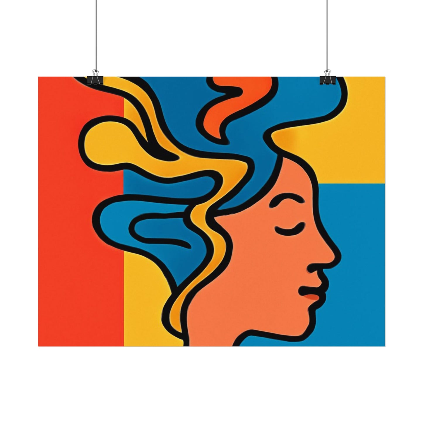 Poster Print - Colorful Abstract Woman with Textured Watercolor Art - GenZ & Millennials