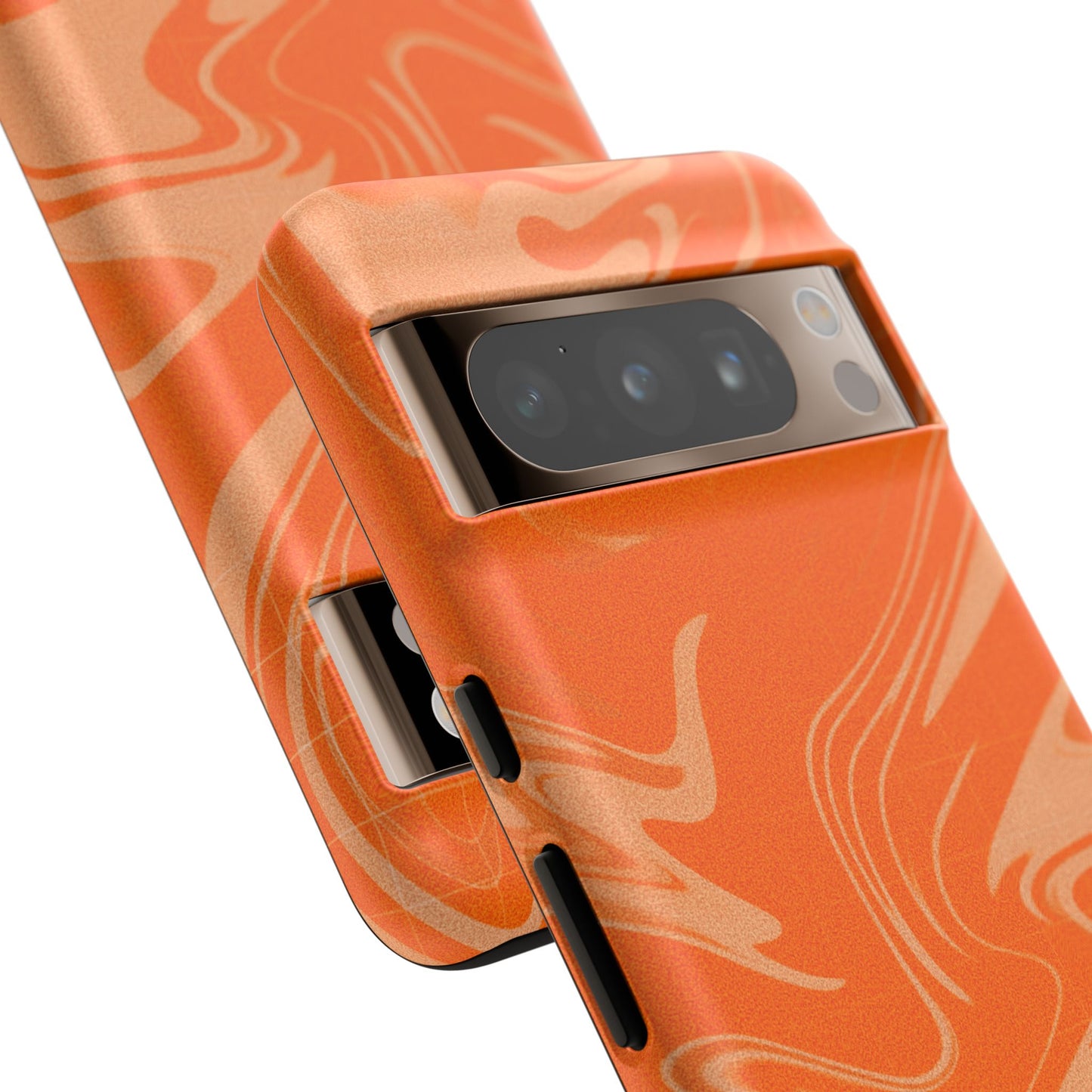 Stylish Orange Marble Phone Case - Tough Cases for Trendy Protection