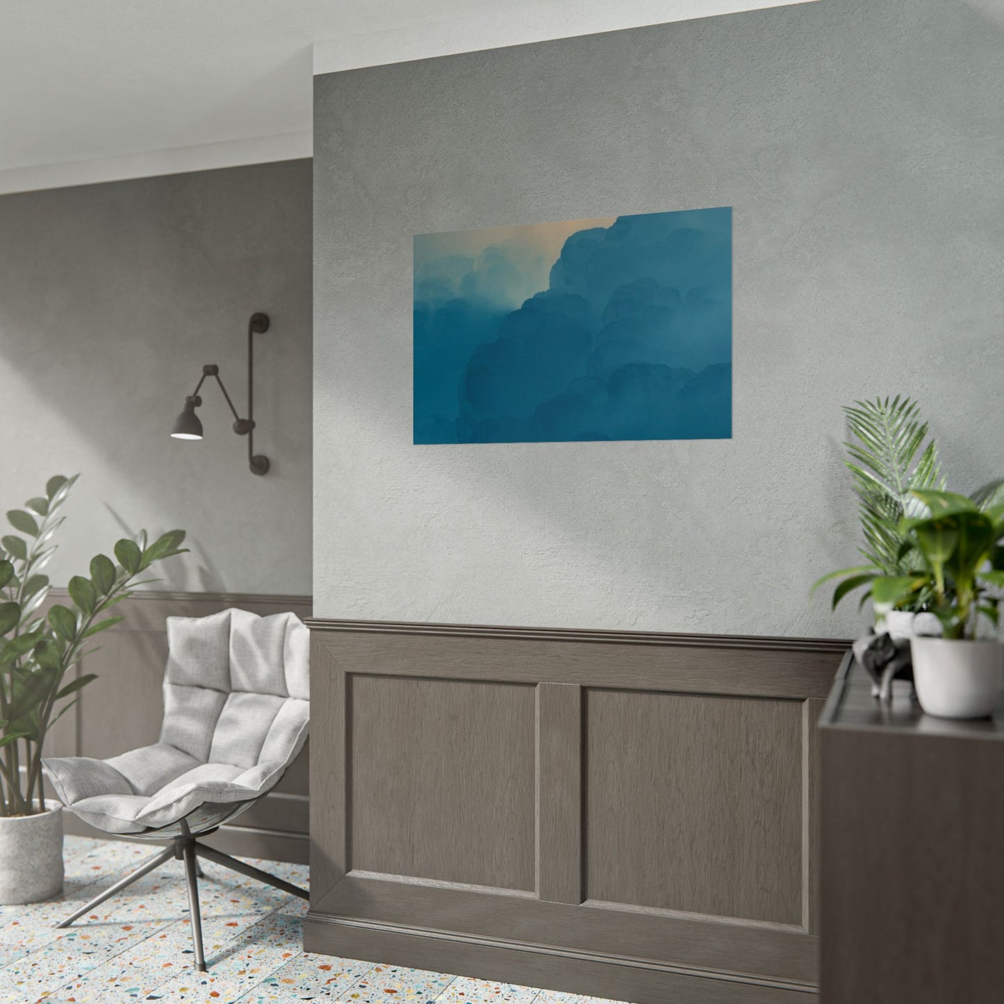 Tranquil Cloudscape Rolled Poster - Perfect for Home Décor and Relaxation
