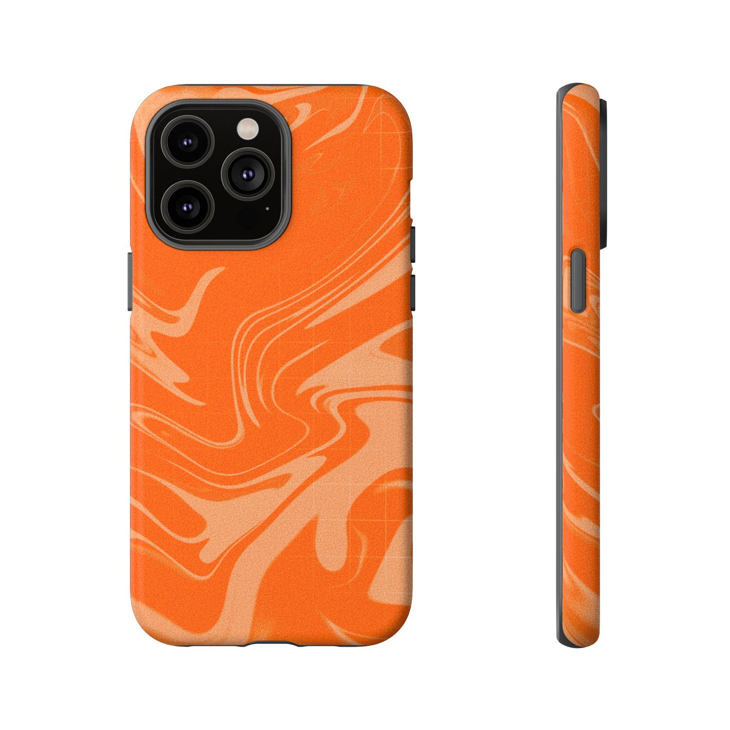 Stylish Orange Marble Phone Case - Tough Cases for Trendy Protection