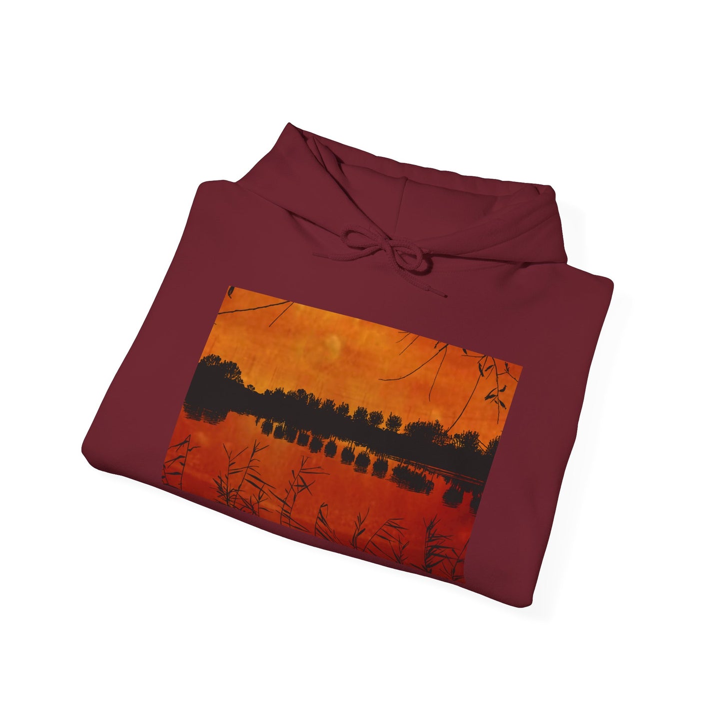 Sunset Reflection Hoodie - Cozy Unisex Heavy Blend™ Sweatshirt with Vibrant Nature Design