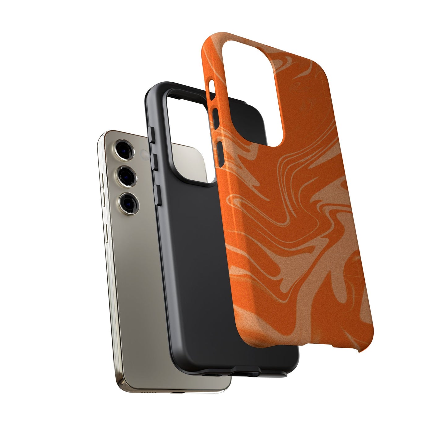 Stylish Orange Marble Phone Case - Tough Cases for Trendy Protection