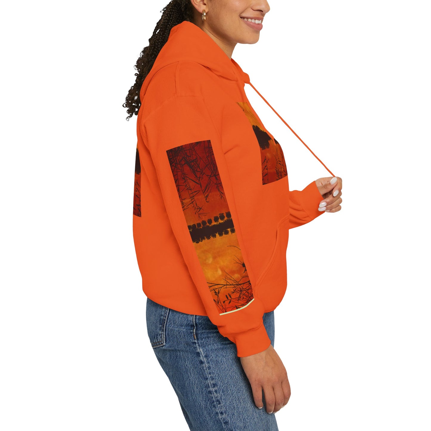 Sunset Reflection Hoodie - Cozy Unisex Heavy Blend™ Sweatshirt with Vibrant Nature Design