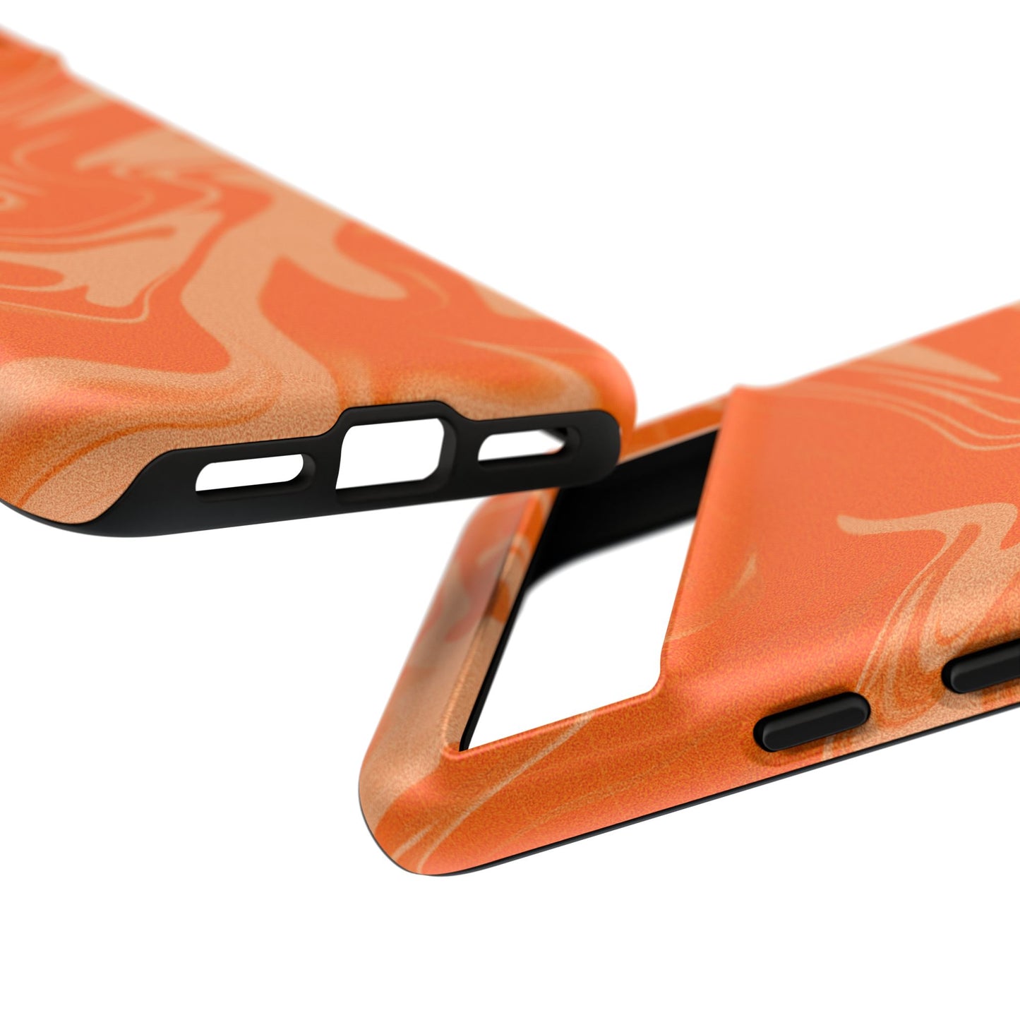 Stylish Orange Marble Phone Case - Tough Cases for Trendy Protection