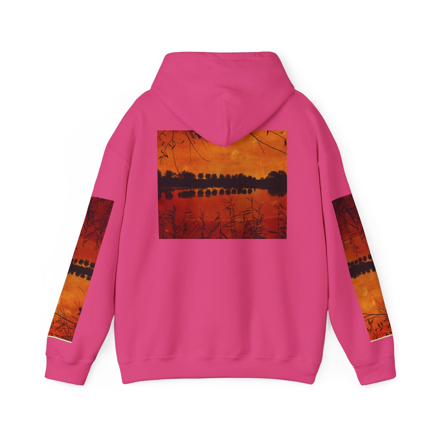 Sunset Reflection Hoodie - Cozy Unisex Heavy Blend™ Sweatshirt with Vibrant Nature Design