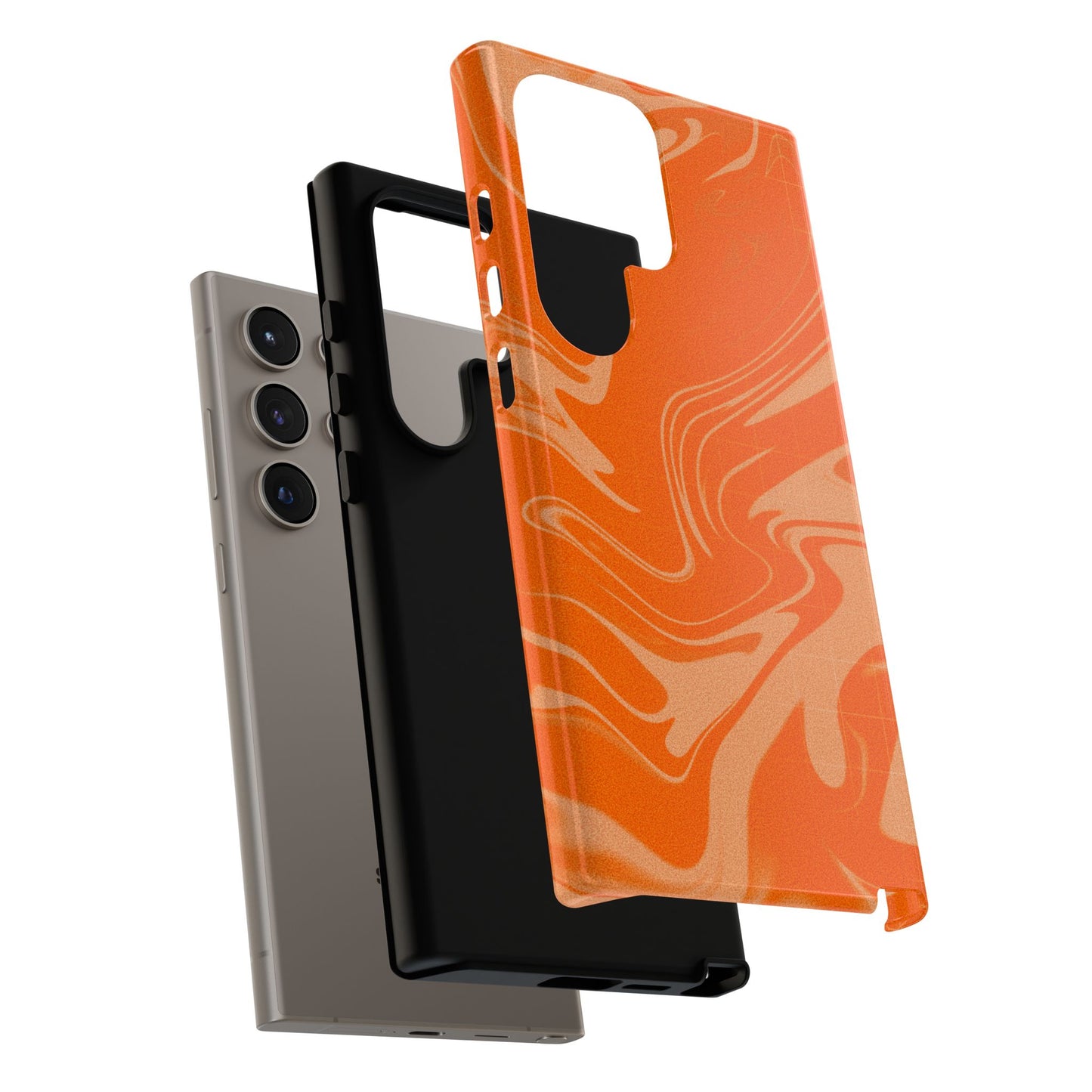 Stylish Orange Marble Phone Case - Tough Cases for Trendy Protection