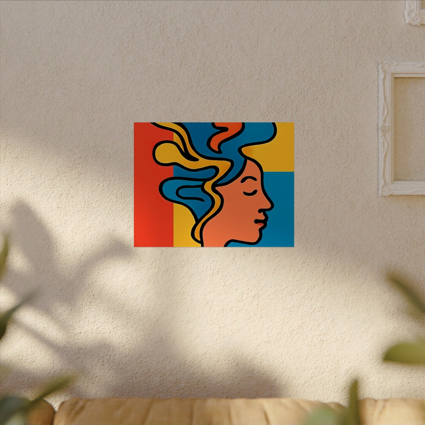Poster Print - Colorful Abstract Woman with Textured Watercolor Art - GenZ & Millennials