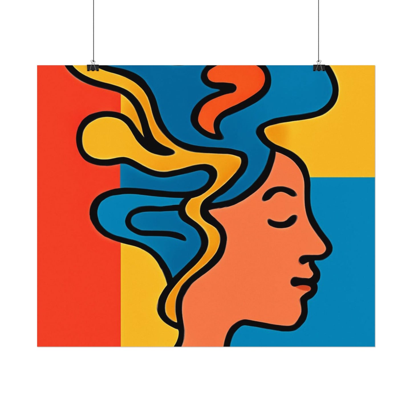Poster Print - Colorful Abstract Woman with Textured Watercolor Art - GenZ & Millennials