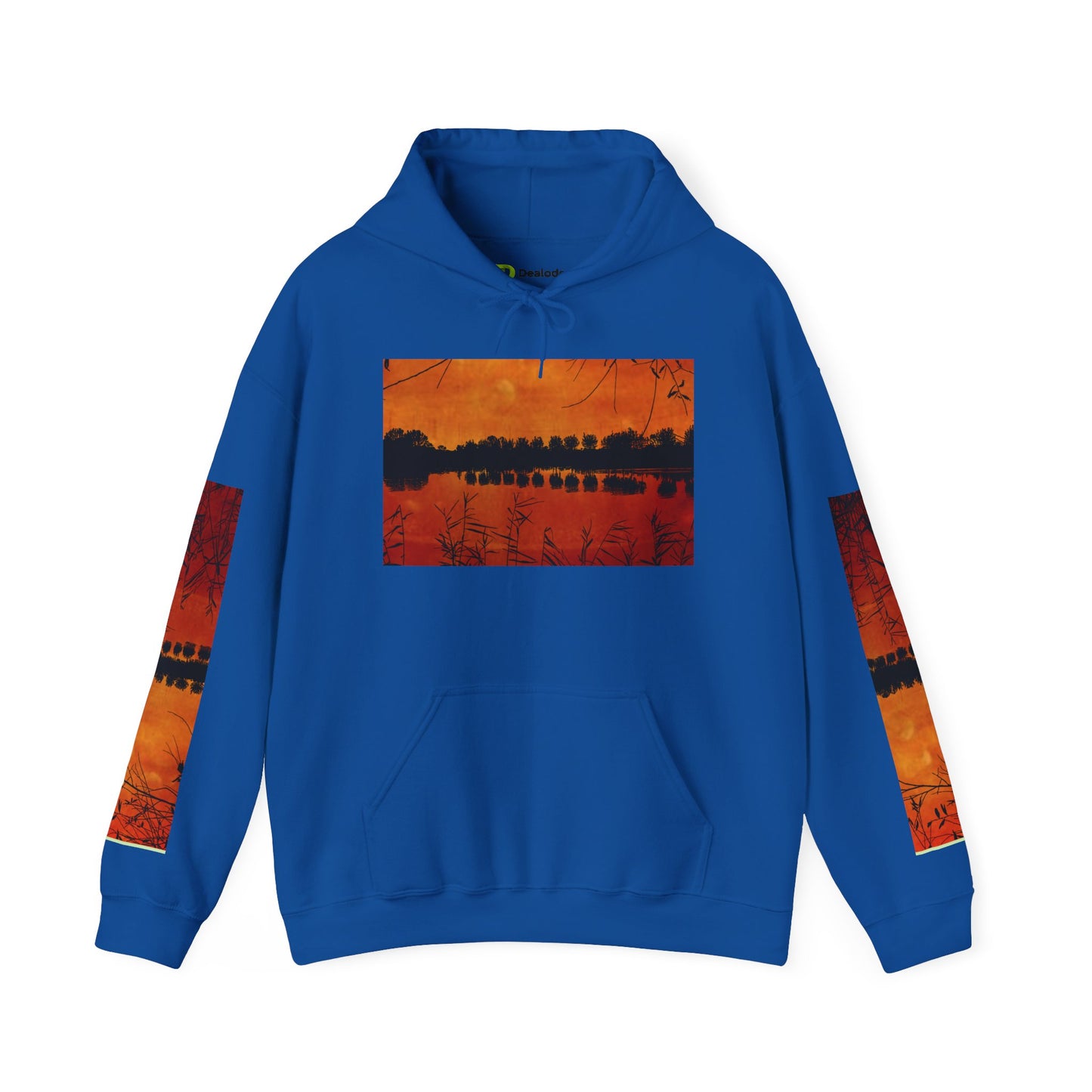 Sunset Reflection Hoodie - Cozy Unisex Heavy Blend™ Sweatshirt with Vibrant Nature Design