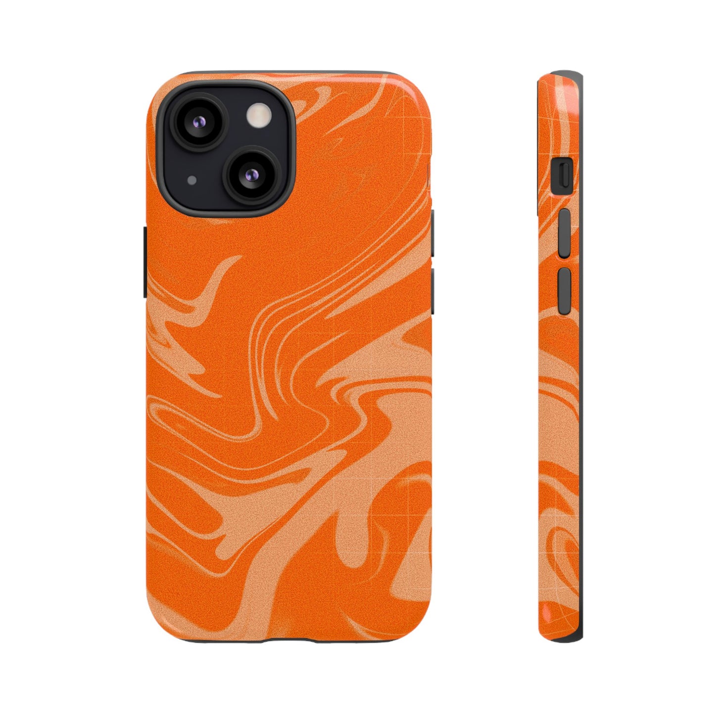 Stylish Orange Marble Phone Case - Tough Cases for Trendy Protection
