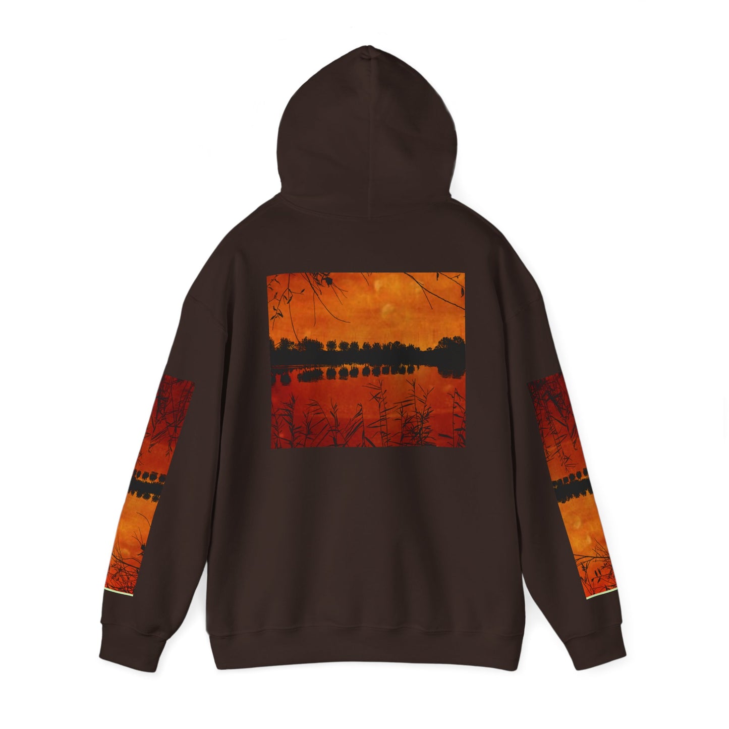 Sunset Reflection Hoodie - Cozy Unisex Heavy Blend™ Sweatshirt with Vibrant Nature Design