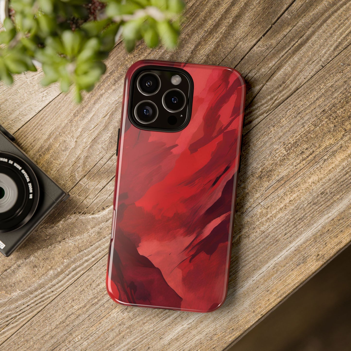 Bold Red Abstract Phone Case - Stylish Protection for Your Phone