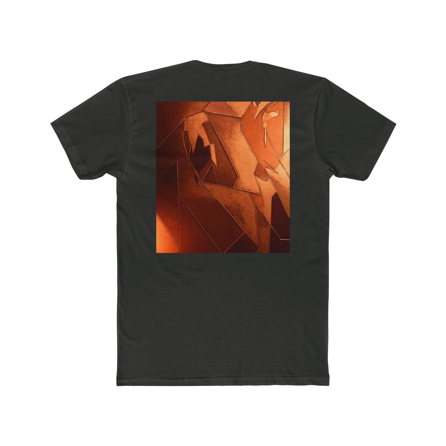 Artistic Unisex Cotton Crew Tee - Abstract Orange Design