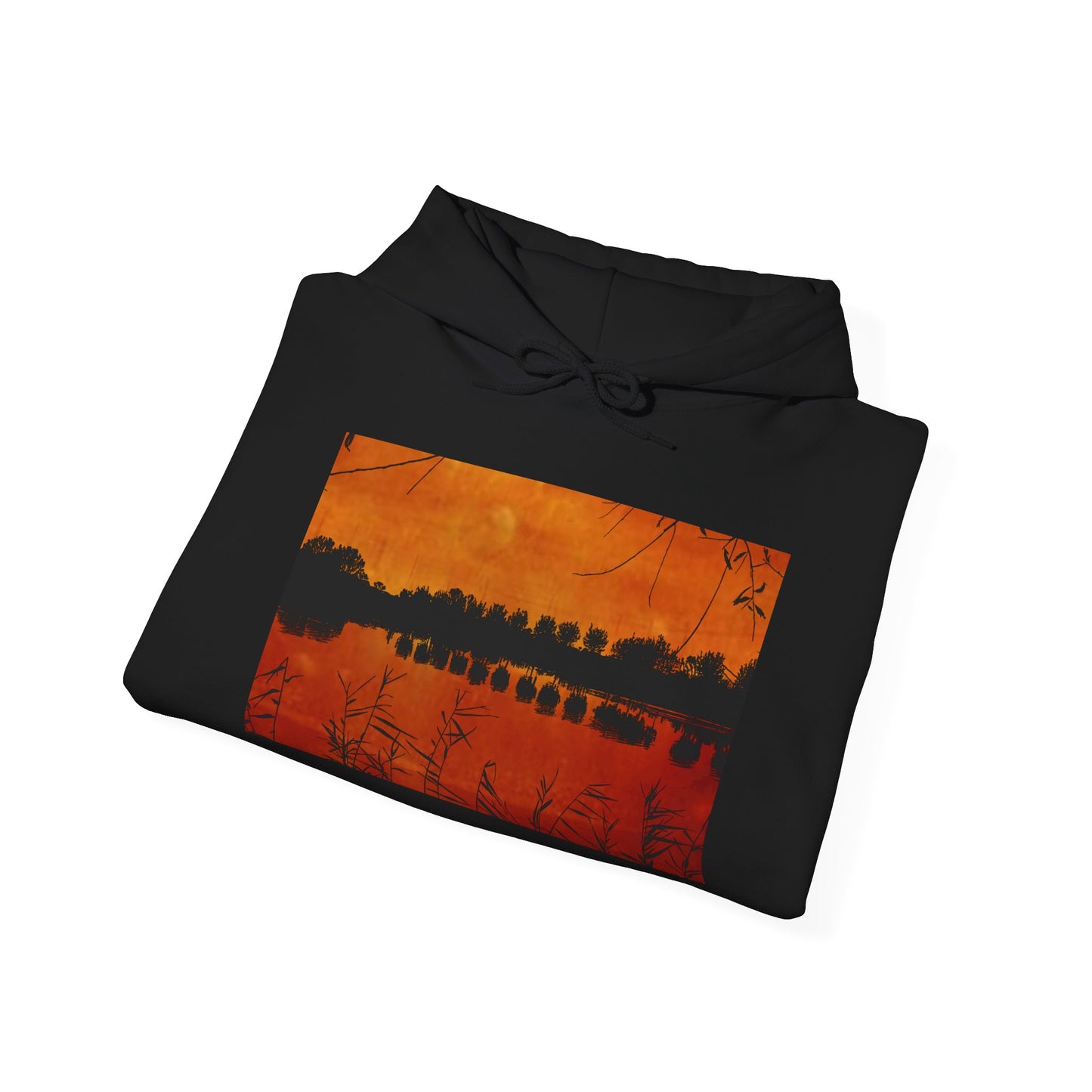 Sunset Reflection Hoodie - Cozy Unisex Heavy Blend™ Sweatshirt with Vibrant Nature Design