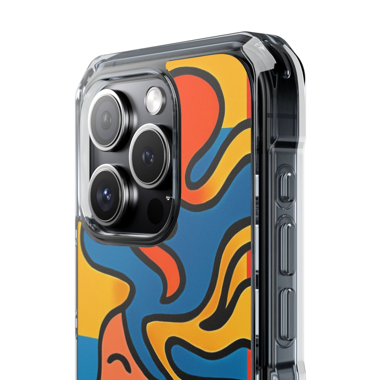 Stylish Magnetic Clear Impact Phone Case with Colorful Profile Art