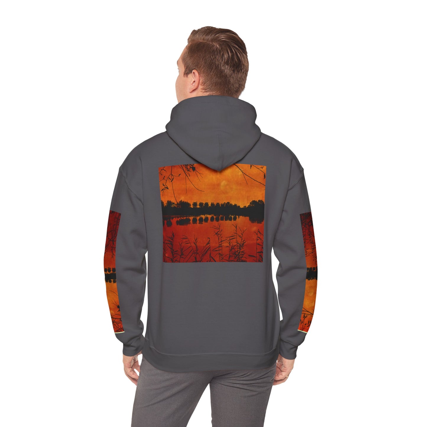 Sunset Reflection Hoodie - Cozy Unisex Heavy Blend™ Sweatshirt with Vibrant Nature Design