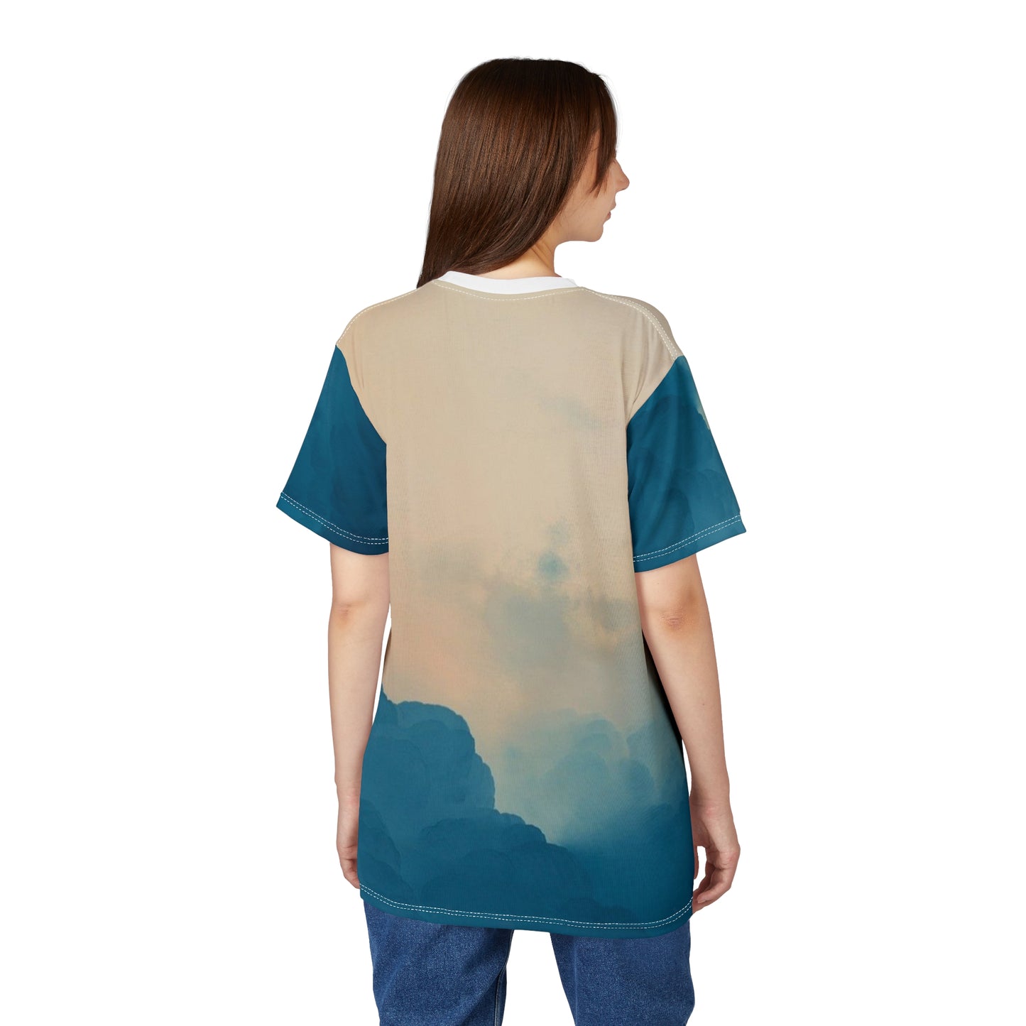 Sky-Inspired Unisex Cut & Sew Tee – Cloudy Aesthetic T-Shirt for Nature Lovers