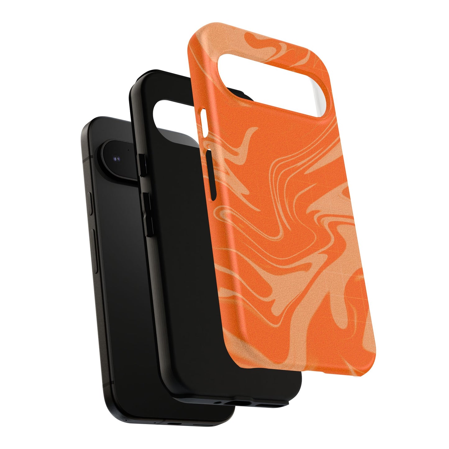Stylish Orange Marble Phone Case - Tough Cases for Trendy Protection