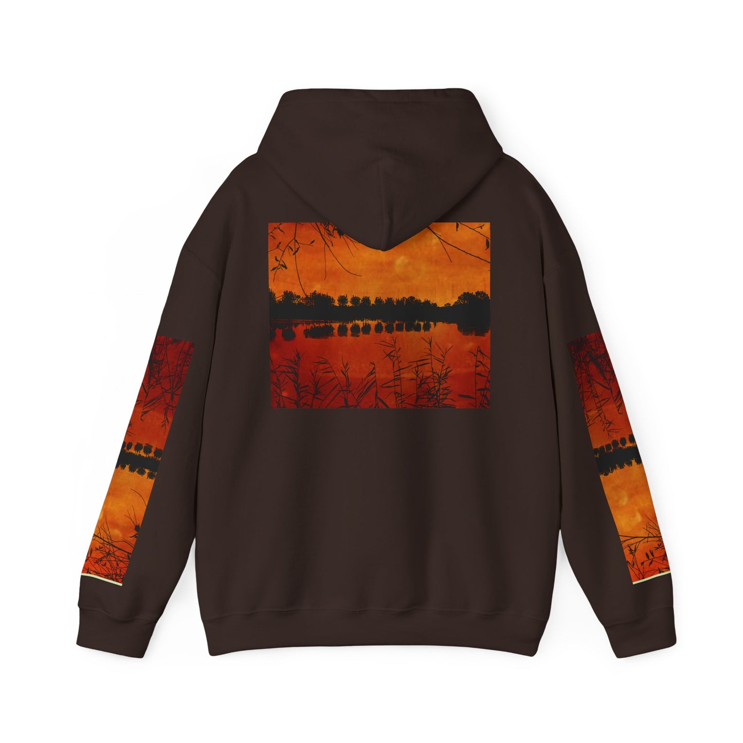 Sunset Reflection Hoodie - Cozy Unisex Heavy Blend™ Sweatshirt with Vibrant Nature Design
