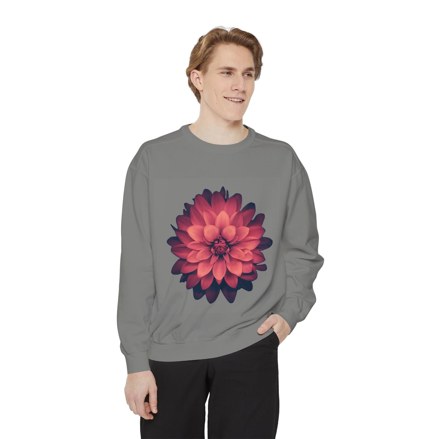 Floral Unisex Sweatshirt - Cozy Garment-Dyed Style for Nature Lovers