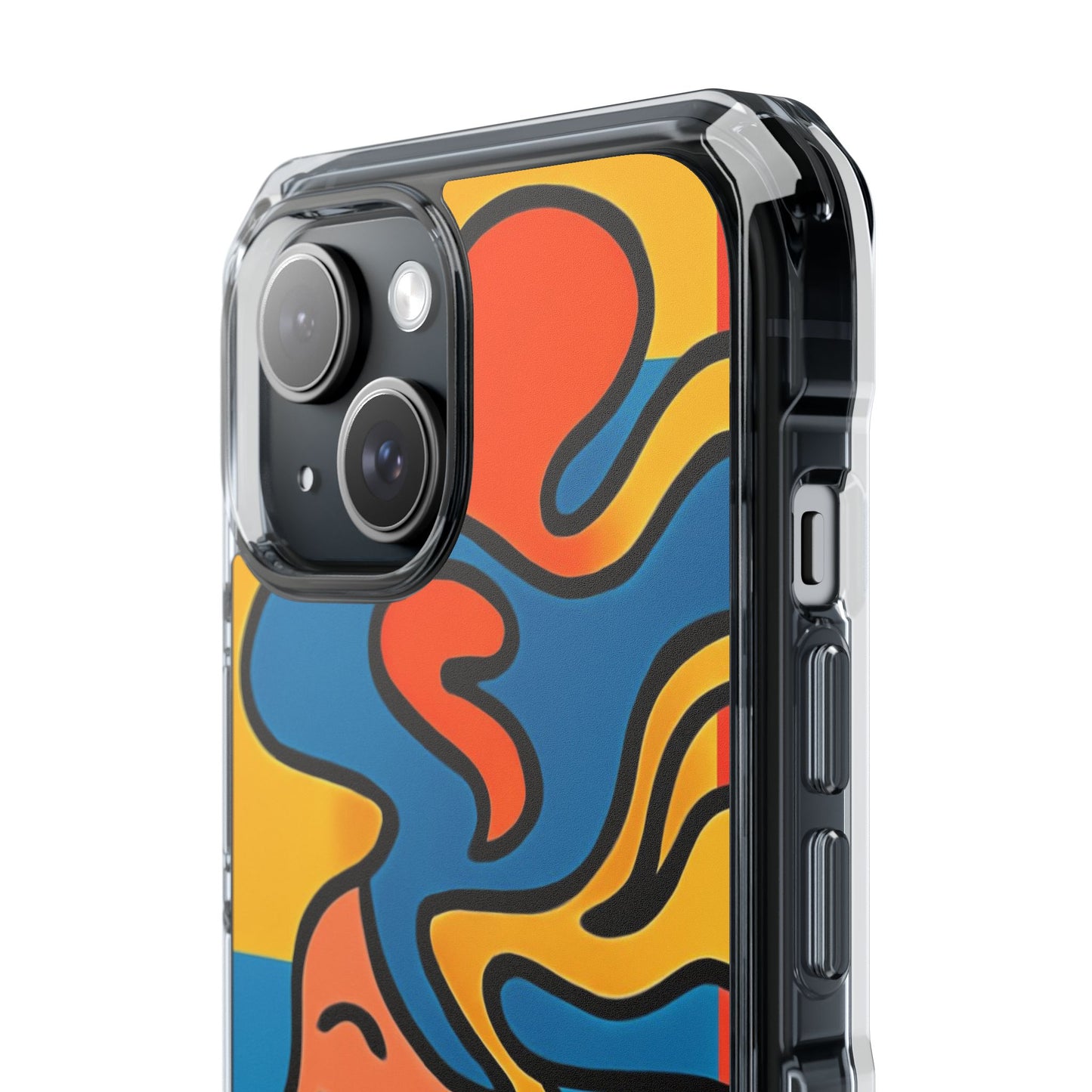Stylish Magnetic Clear Impact Phone Case with Colorful Profile Art