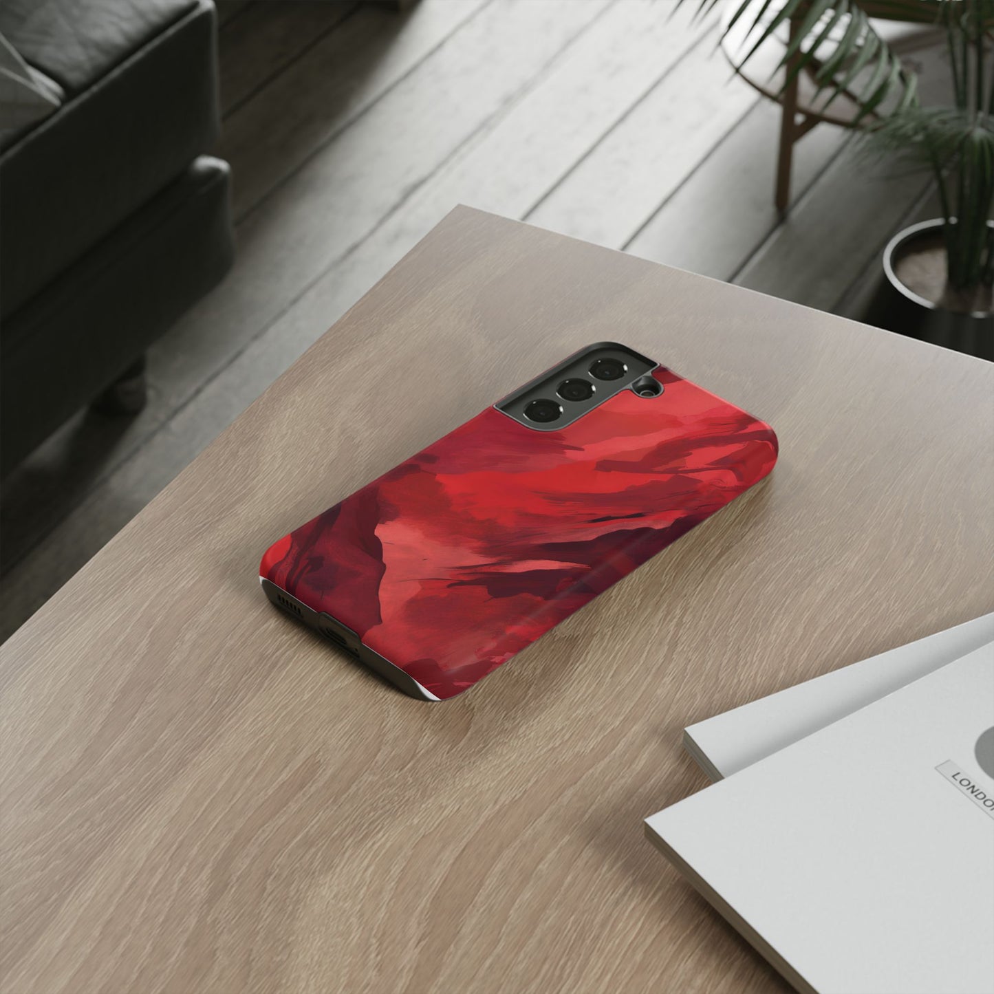 Bold Red Abstract Phone Case - Stylish Protection for Your Phone