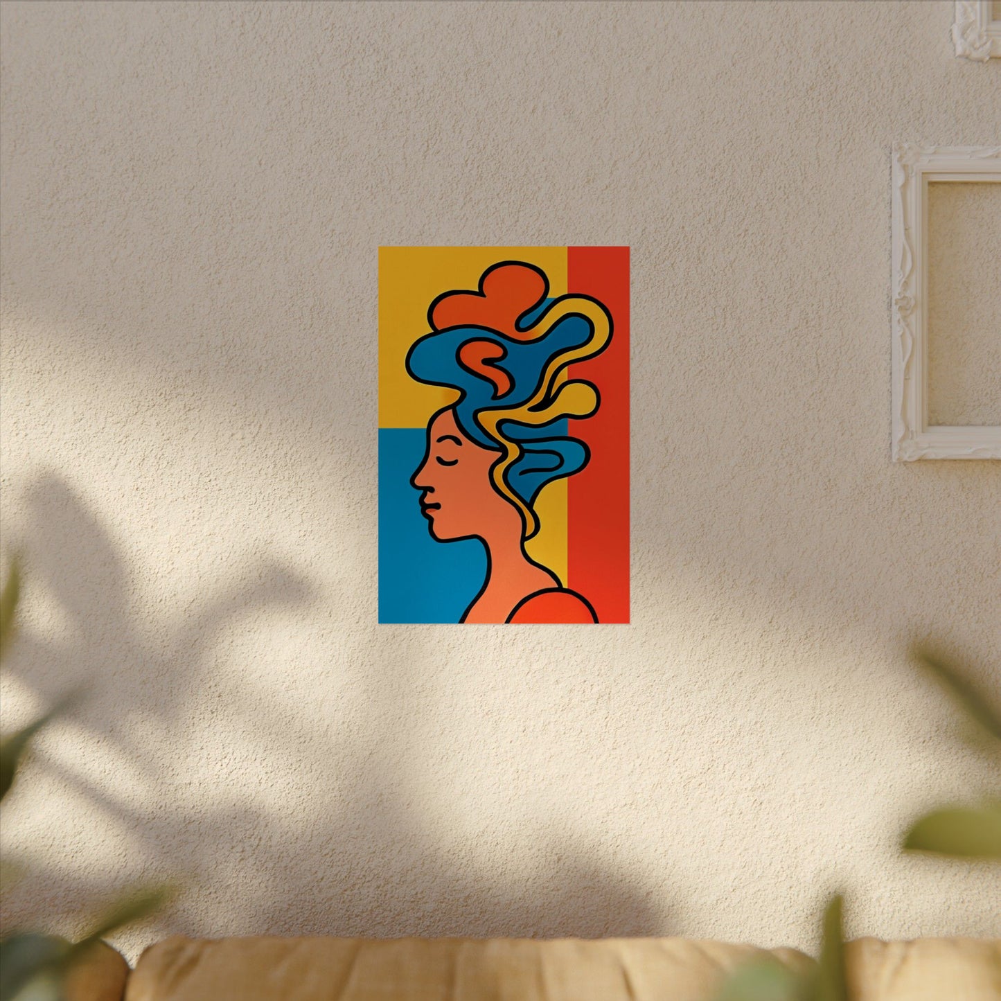 Poster Print - Colorful Abstract Woman with Textured Watercolor Art - GenZ & Millennials