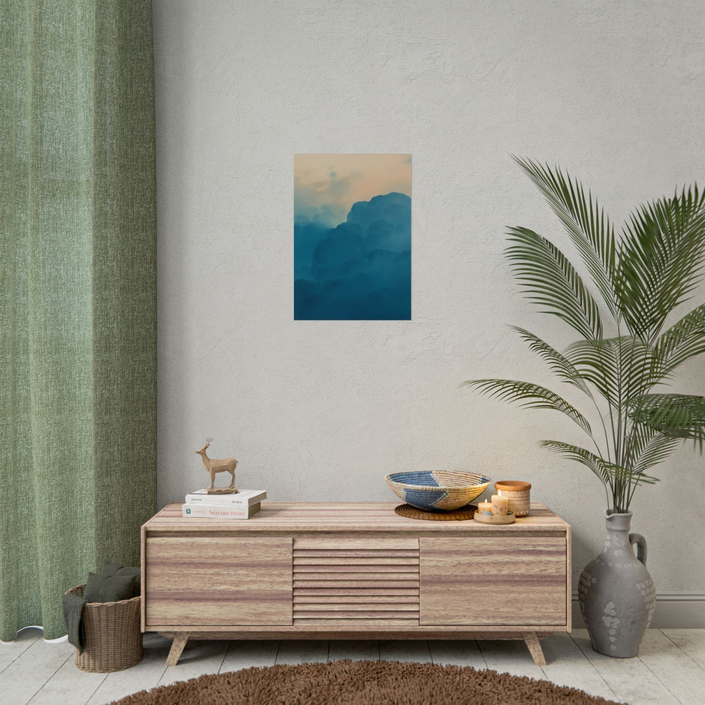 Tranquil Cloudscape Rolled Poster - Perfect for Home Décor and Relaxation