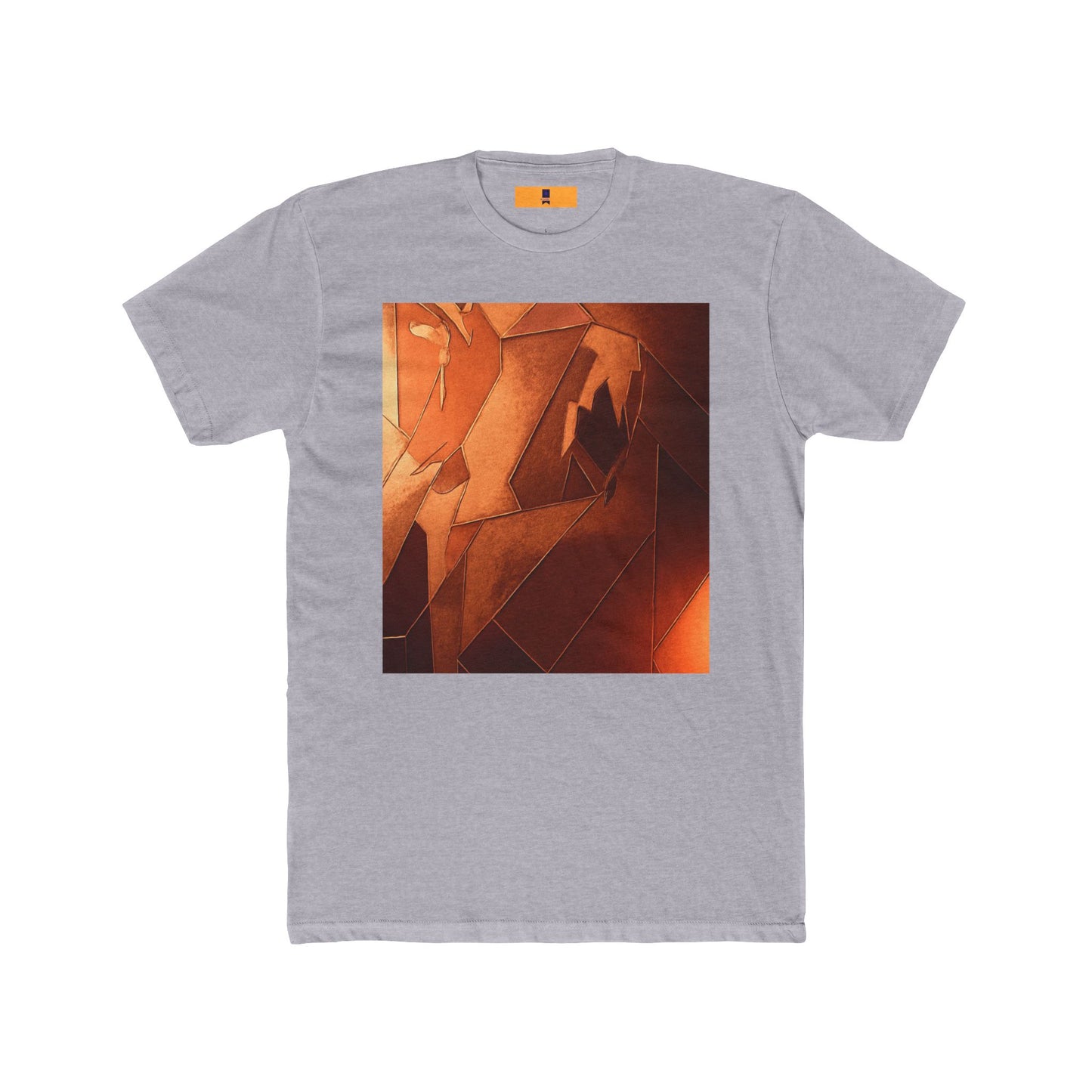Artistic Unisex Cotton Crew Tee - Abstract Orange Design