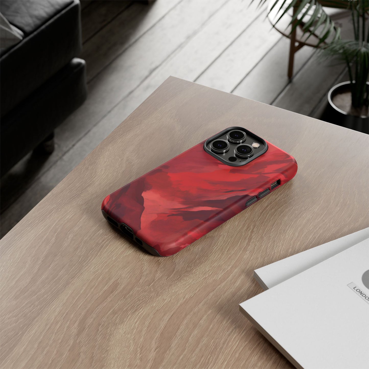 Bold Red Abstract Phone Case - Stylish Protection for Your Phone